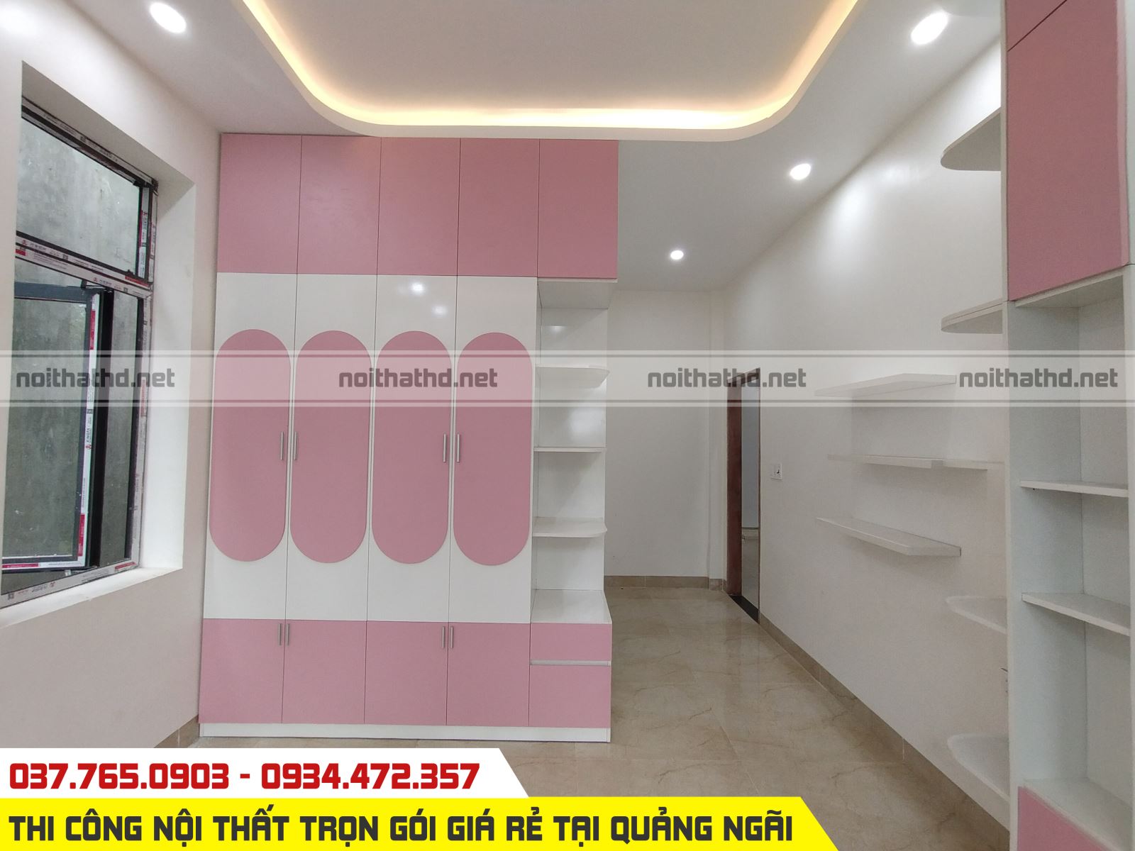 Thiết kế thi công nội thất phòng ngủ nhà khách tại TP Quảng Ngãi 2021