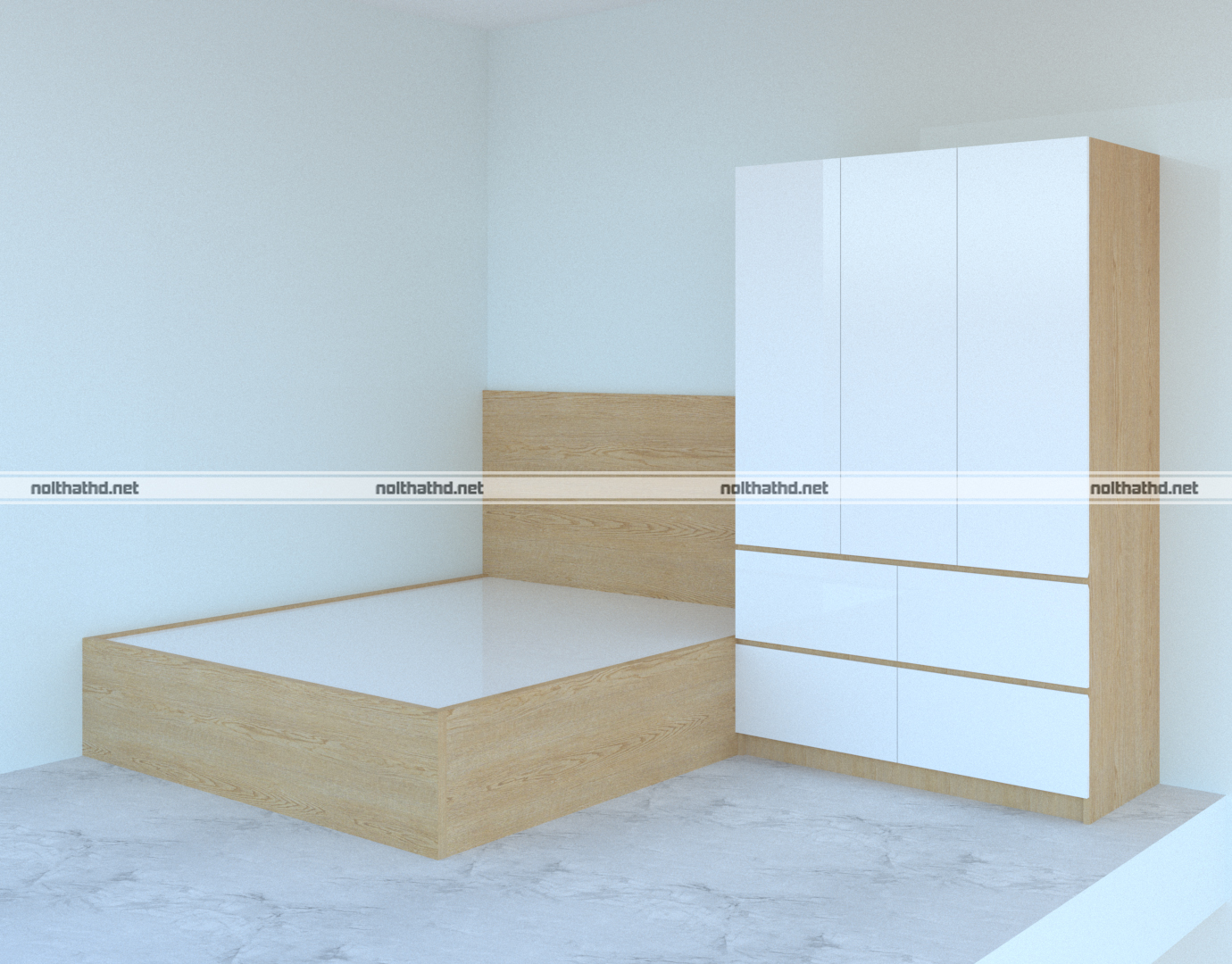 Thiết kế thi công tủ quần áo nội thất phòng nhà khách tại TP Quảng Ngãi 2021