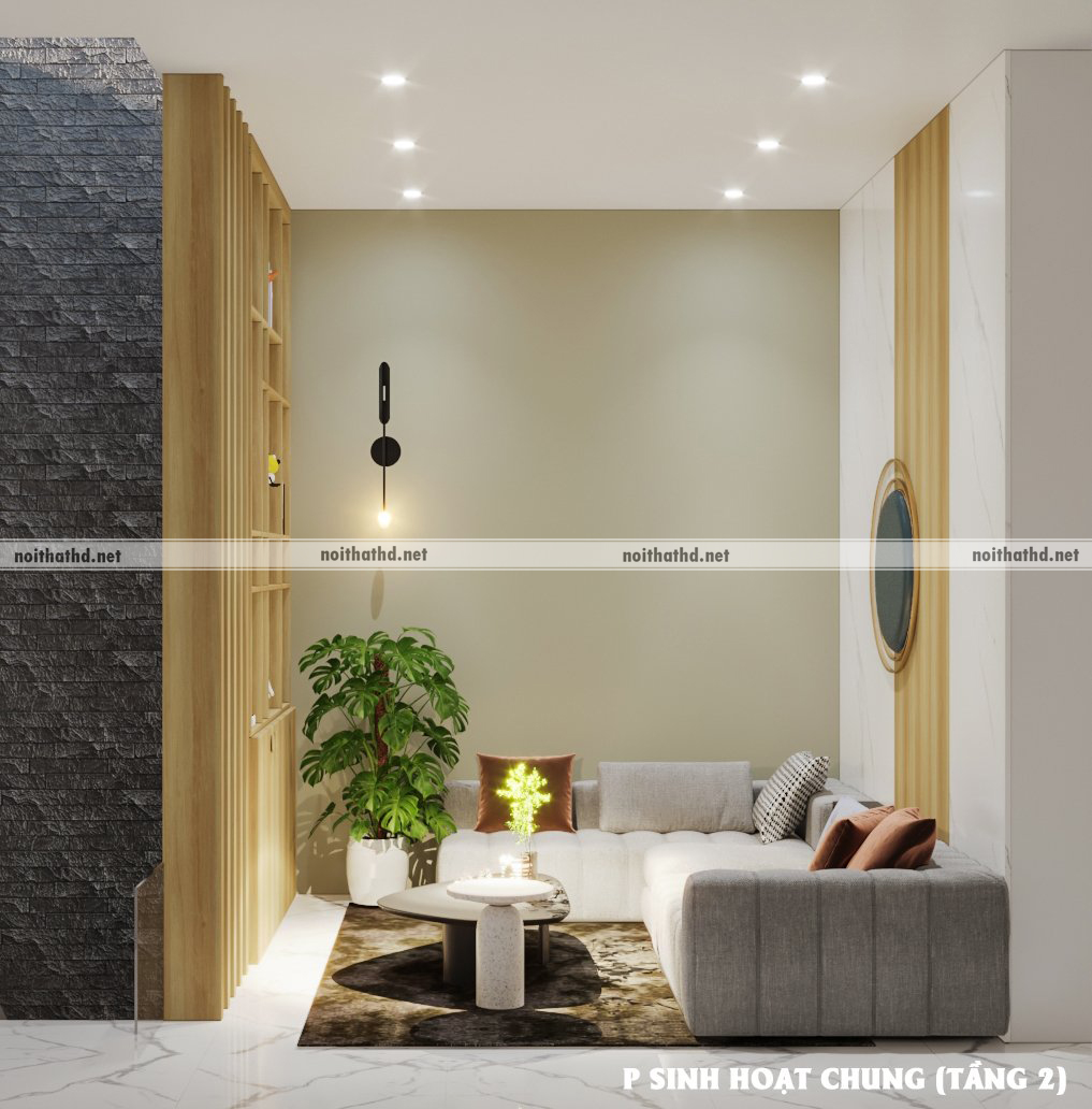 Thiết kế thi công nội thất phòng sinh hoạt nhà ở tại Tịnh Phong - Quảng Ngãi