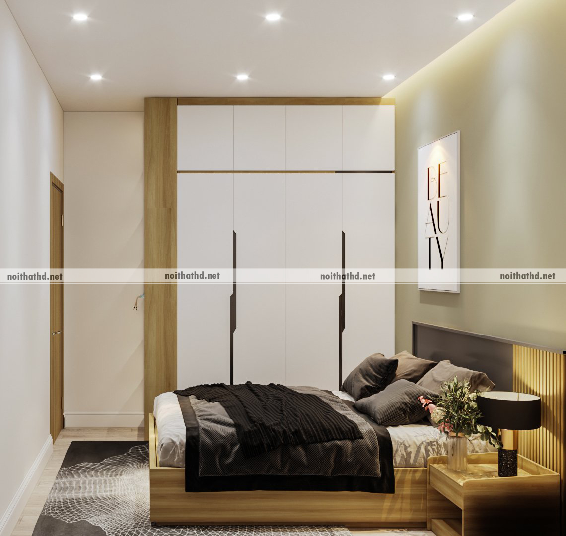 Thiết kế thi công nội thất phòng ngủ đẹp đa năng nhà ở tại Tịnh Phong - Quảng Ngãi