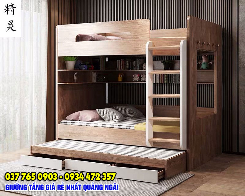 Mẫu giường tầng trẻ em đẹp hiện đại đa năng GT39