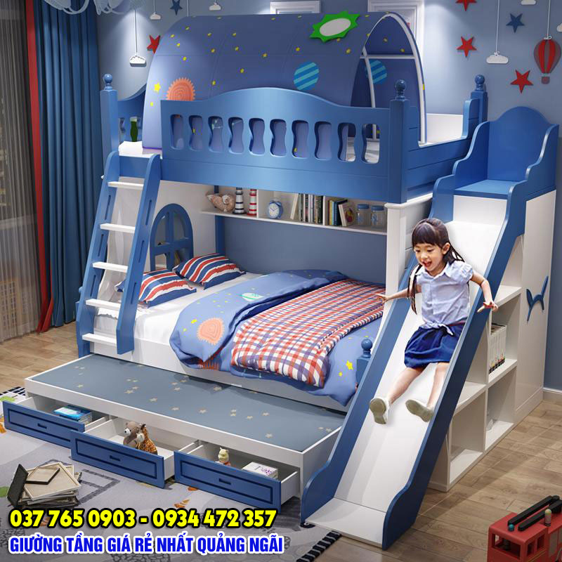 Mẫu giường tầng trẻ em đẹp hiện đại đa năng GT46