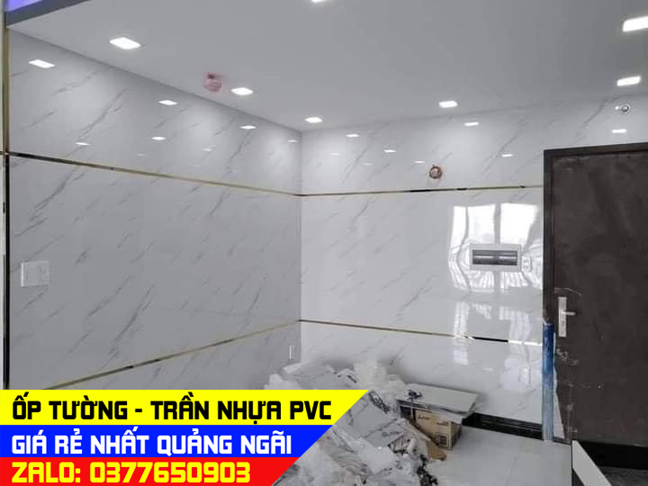 Chuyên TK thi công ốp tường trang trí nhựa PVC giả đá hoa cương giá rẻ tại Quảng Ngãi