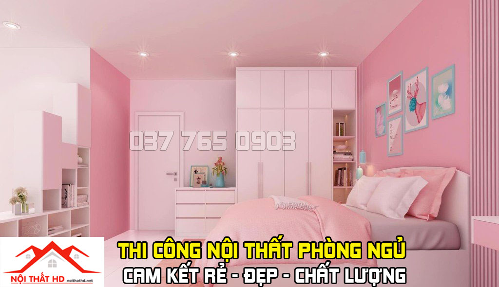 Thiết kế thi công nội thất phòng ngủ bé gái giá rẻ tại Quảng Ngãi