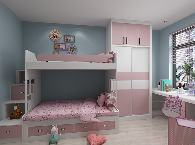 Mẫu giường tầng trẻ em đẹp hiện đại đa năng GT55